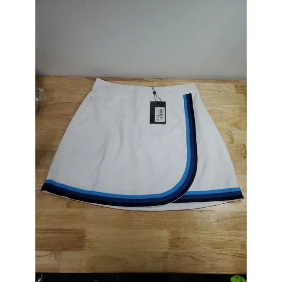 G/Fore Tux Stretch Twill Skort Snow/Blue Womens Golf Skirt Size 2